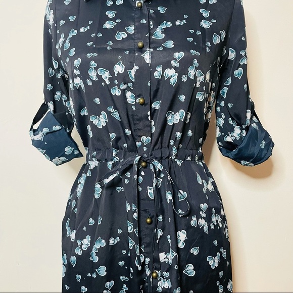 Maison Jules Blue Floral Long Sleeve Dress - Picture 6 of 11